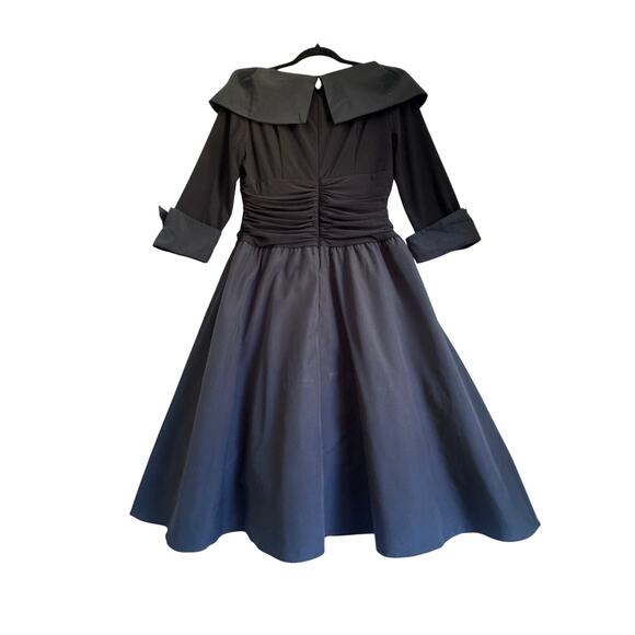 Eliza J Black Portrait Collar 3/4 sleeve cocktail dress Sz 10 portrait collar - Picture 6 of 9